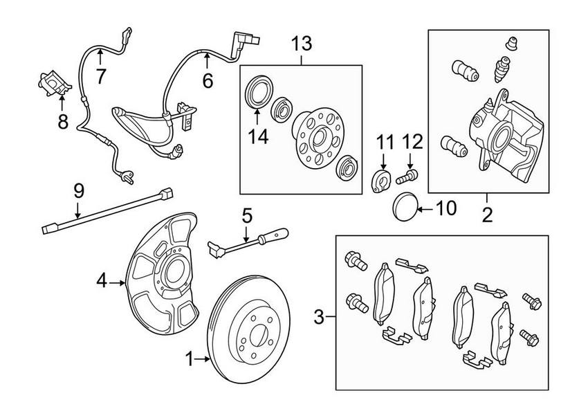 Mercedes ABS Wheel Speed Sensor - Front Driver Left 2129053303